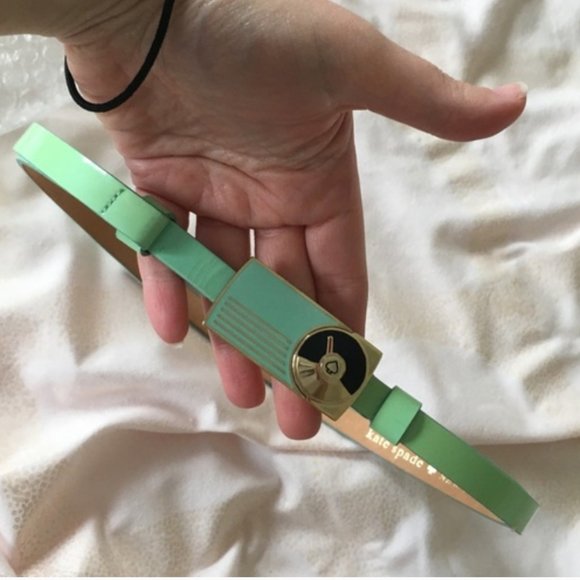 kate spade samira retro radio leather belt mint green *PLEASE READ* - Picture 1 of 15
